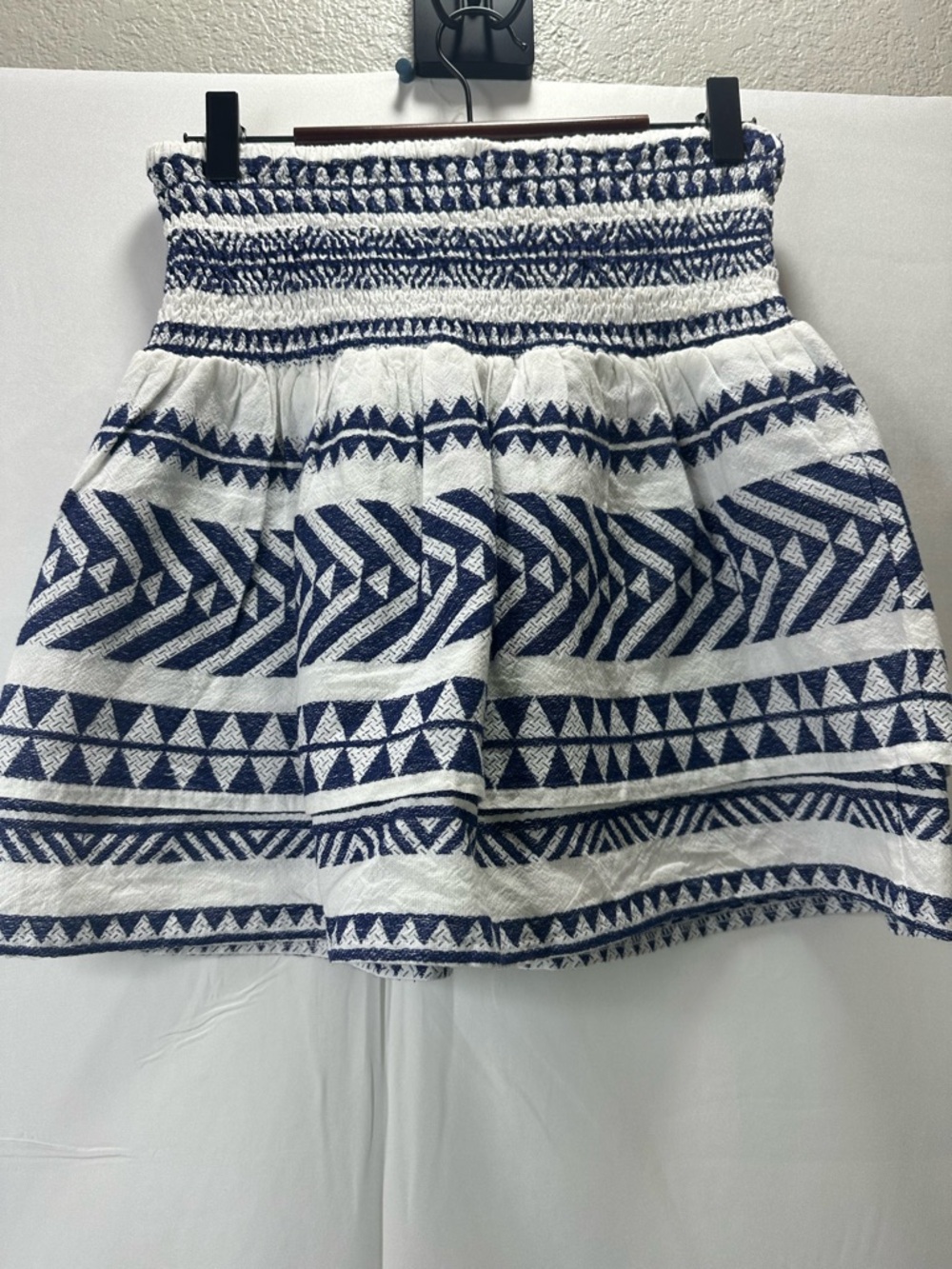 Blue Rain Navy and White Ruched FestivalMini Skirt Size M - Picture 4 of 5